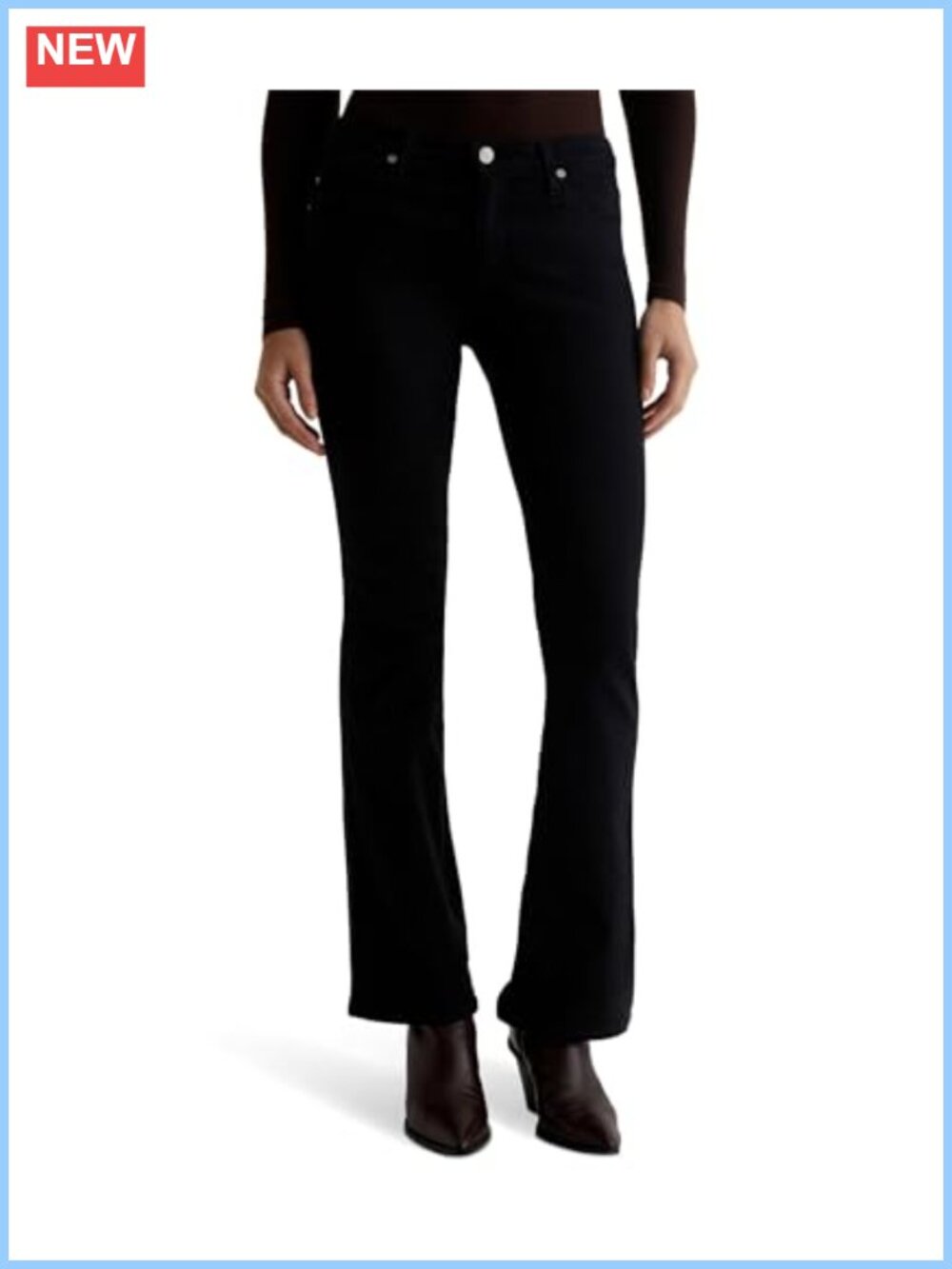 Low Rise Boot Cut Jeans Fitted Slim Leg Full Length Button Zip Fly